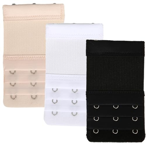 NUTTDOO Bra Strap Extenders, Women Elastic Extensions Bra Extender Set, 3 Piece,Beige,White,Black