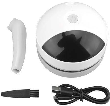 Pssopp Barredora de Polvo Mesa Pequeña, Boquilla Extraíble bajo Ruido USB Carga Mano Aspiradora Escritorio para Limpieza Teclado