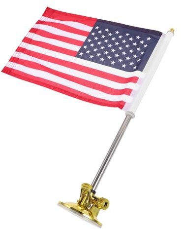 Garneck Support De MâT De Drapeau De Voiture TéLescopique Avec Base À Ventouse Solide Pour Drapeaux AméRicains Accessoire ExtéRieur Pour Parades Et CéLéBrations