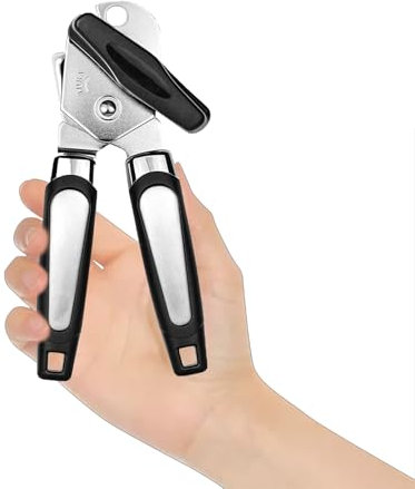 Premium Can Openers - Heavy Duty Stainless Steel Can Opener UK with Magnetic Lid Lifter,3-in-1 Can Opener,Handheld Soft Grip with Multifunctional Bottle Opener for Arthritic Hands,Kitchen Accessories