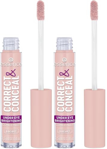 Essence Cosmetics Correct & Conceal Under Eye Correttore Occhiaie, Schiarente, Correttivo del Colore, Naturale, 3.5 ml (Confezione da 2)