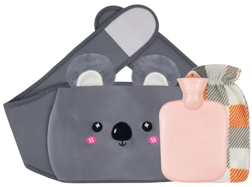 Hot Water Bottle, 3PCS Hot Water Bottle with Cover, Hot Water Bag, Prime Natural Rubber & Soft Artificial Plush Fur Water Cover, Help for Pain Relief, Waist, Back, Neck and Shoulders