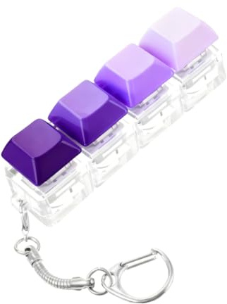 YUVKIN Jouet Fidget Clavier Porte-clés Interrupteur Mécanique Anti-Stress pour Adultes Amusant Clicker Clavier Fidget pour Hommes et Femmes (Dégradé Violet)