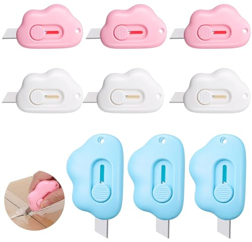 cobee 9 stycken miniboxskärare, infällbar universalkniv liten paketöppnare mini skärkniv brevöppnare fickkniv kartongöppnare för att öppna från brev små lådor paket