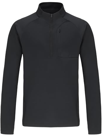 YOUTHUP Herren Langarm Funktionsshirt, atmungsaktiv leicht mit 1/2 Zip | Stehkragen Sportshirt für Training, Laufen, Gym und Freizeit, elastischer Stoff, ideal für alle sportlichen Aktivitäten