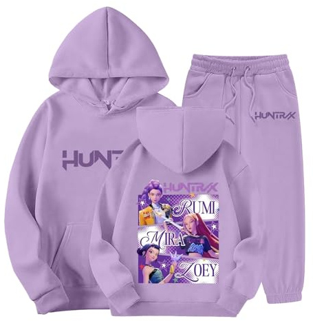 NIUREDLTD Ensemble de Survêtement à Capuche pour Fille 2-14 Ans - 2 Pièces - Confortable et Chaud - Idéal pour le Sport, l'École ou les Loisirs
