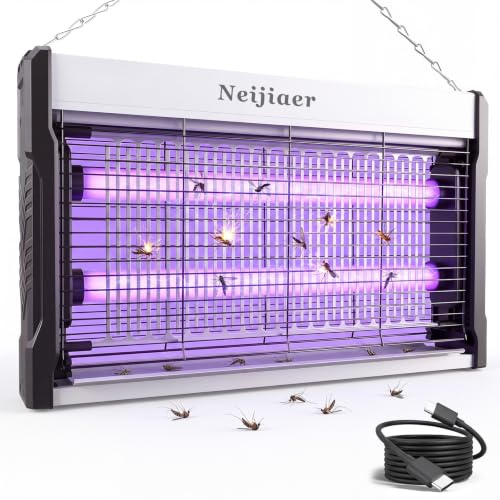 Neijiaer - Eliminador de moscas potente para insectos y plagas, mata insectos voladores con luz UV para sala de estar, cocina, jardín interior, patio y mosquitos