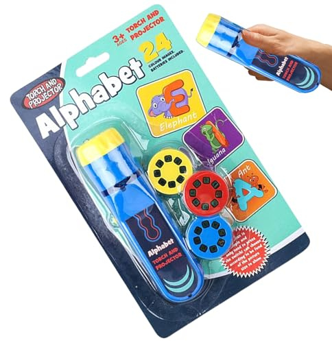 Projecteur de Lampe de Poche pour – Jouet d'apprentissage Amusant, Jouet projecteur avec Motifs colorés pour garçons et Filles, Salle de Nuit, Jeux de Camping, Apprentissage, Utilisation de la
