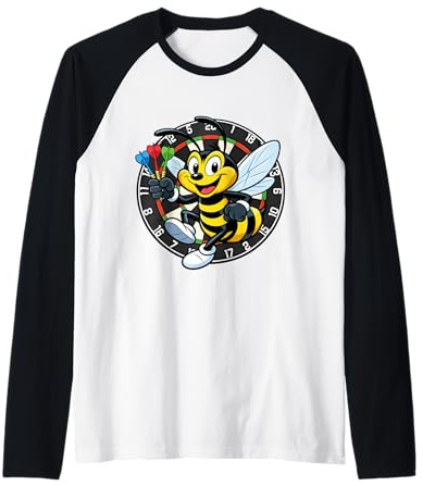 Funny Wasp Darts Player Ally Pally Dartscheibe Design Raglan
