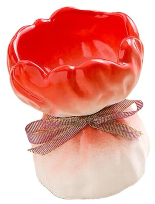 our fave Grazioso contenitore in ceramica a forma di rosa con/senza 6 forchette, ideale per feste e regali, vaso portatile forchette per fiori