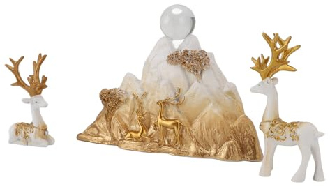 Fockety Rådjursstatyer, Eleganta Renfigurer i Klassisk Design, (Vitt och