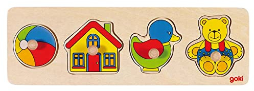 goki 57998 - Steckpuzzle Spielzeug aus Holz - 4 Teile