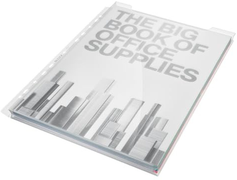 Leitz Premium Maxi prospektfodral set, 5 stycken, A4-format, utdragbar, kapacitet för 200 ark, övre öppning, 0,18 mm PP-folie, 47513003