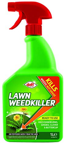 Doff Lawn Weedkiller – 1L Ready to Use Spray for Garden Lawn Protection – Kills Rooted Weeds on Lawns, Grassy Areas & Gardens - Long Lasting Weed Control – Strong Weed Killer