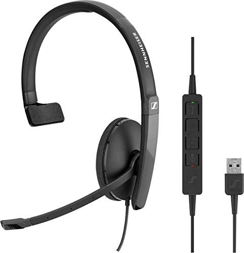 Sennheiser SC 130 USB Monoaural Diadema Negro - Auriculares con micrófono (Media/Comunicación, Monoaural, Diadema, Negro, Alámbrico, USB Tipo A)