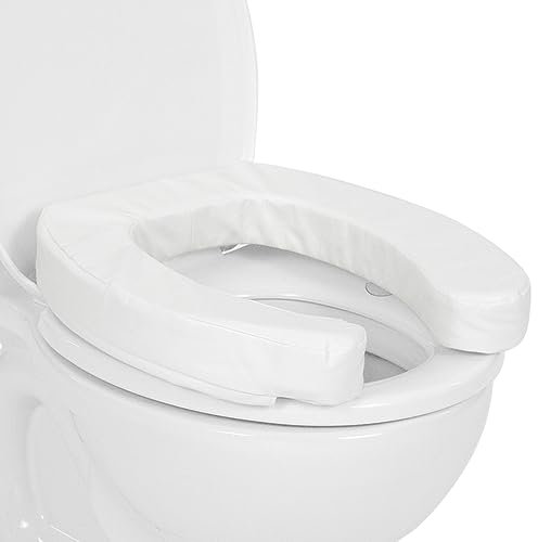 Vive Toilet Seat Cushion (Soft Cushioned Foam) - Easy Clean Soft Padded Bathroom Attachment - Elongated, Standard Seats - Comfort and Support Donut for Handicap, Adults, Coccyx Tailbone Pain Relief