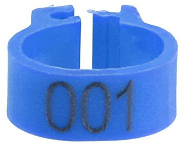 100PCS/Beutel 8MM Kunststoff-Taubenbänder Ringe, 001-100 nummerierte Kunststoff-Tauben-Vogelbeinbänder Ringe mit Nummer(Blau)