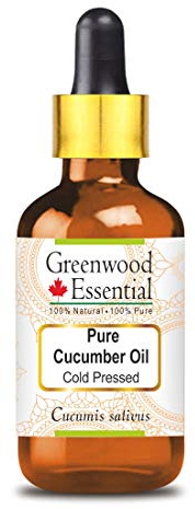 Greenwood Essential Reines Gurkenöl (Cucumis sativus) mit Glaspipette, 100 % natürlich, therapeutische Qualität, kaltgepresst, für die Körperpflege, 5 ml