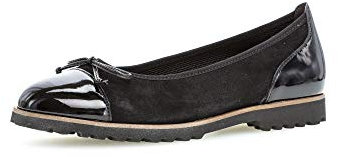 Gabor Ballerines sportives pour femme, pantoufles, chaussures d'été, classiques, élégantes, vernies, féminines, noires (cognac), 41 EU, Noir cognac., 41 EU