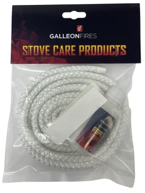 8mm Stove Rope White 2M & Glue,Rope Kit for Stove Door Seal with Large 50ml Glue & Tape - Heat Resistant Rope 8mm x 2M