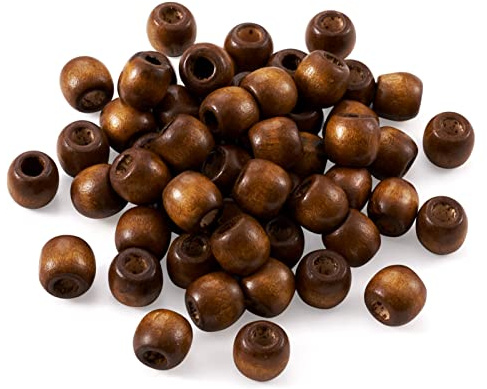 Pandahall 200pcs Sienna Rondelle Perline in legno sciolto 12x11mm Grande foro tinto legno distanziatore perline per braccialetti fai da te gioielli artigianali