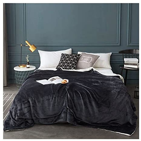 JUIYU Mantas de Cama Manta de Cachemir de Lana Gruesa Manta de Invierno Suave y cálida de Lana Mantas y Mantas (Color : Dark Gray-A, Size : 150X200cm)