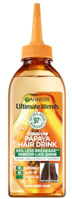 Garnier Instant Lamellar Water, Rinse-Out, Liquid Conditioner, For Damaged Hair, Instantly Repairs Hair with Less Breakage, Ultimate Blends Repairing Papaya, Hair Drink, 200ml