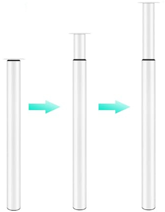 Toemics 1 Pcs Breakfast Bar Legs 710-1100mm Height Adjustable Table Leg Metal Kitchen Worktop Leg Furniture DIY Dining Table Legs with 60mm Diameter White