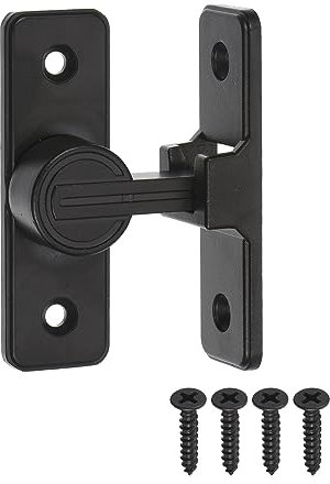 QUARKZMAN Grange Porte Serrure Loquet, 90 Degré Coulissante Grange Porte Serrures Grange Porte Serrure Loquet Matériel Flip Porte Serrures Grange Portail Jardin Fenêtre Noir Lumineux