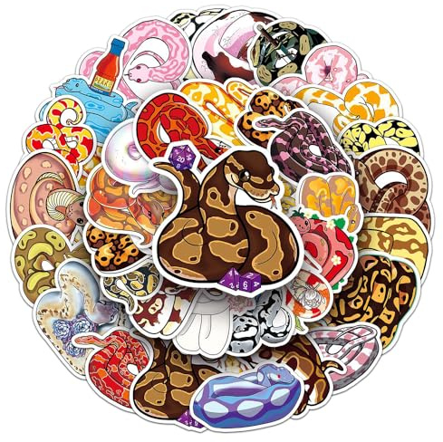Aesthetic Snake Vinyl Stickers, 50 PCS Waterproof Illustrated Animal Decals for Laptops, Scrapbooking, Journals, Notebooks, Water Bottles, Suitcases, Phones & DIY Decor