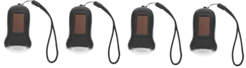 VANZACK 4pièces Torche Led Rechargeable à Manivelle Solaire Lampe De Camping Portable Éclairage Urgence Multifonctionnel Torche De Survie Résistante Pour Activités Extérieures