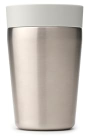 Brabantia - make & take Thermobecher mit Trinkdeckel, Hält Getränke 6 Stunden lang heiß und 8 Stunden lang kalt, Auslaufsicherer Reisebecher - Hellgrau, 0,2L