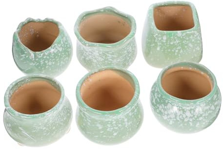 KITANDOVE Lot De 6 Mini Pots De Fleurs en Céramique pour Plantes Succulentes Élégants pour La Maison