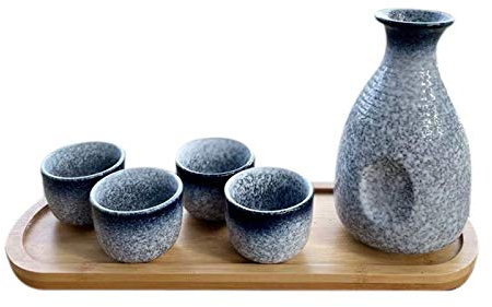 JIVIMOCO 1 Set Exquisite Japanese Style Ceramics Sake Cup Sake Pot Retro Sake Set Japanese Retro Simple Ceramic Sake Cup and Pot