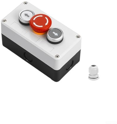 Druckknopfschalter, IP65 wasserdicht, selbstrückstellend/selbstsichernd, Momentanschalter, 22 mm, 1 NC + 1 NO Druckknopfschalter Steuerbox (1)