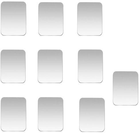10 Stück Metallplättchen Selbstklebend Set, 40mm Metallplatte | für Magnete Dünn Metallscheiben, Silber Metall Platte Kompatibel mit Magnet kfz Handyhalter (Rechteckig)