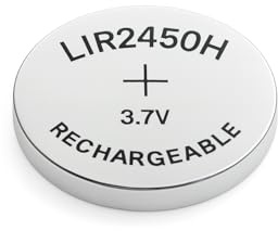Girafus 200mAh!! 1x LIR2450 3,7V Knopfzelle Akku – LIR 2450 200 mAh | Nur für Geräte mit Ladefunktion – kein Ersatz für CR2450 Einwegbatterie. Akku für kompatible Geräte mit 3,6-3,7V Ladefunktion