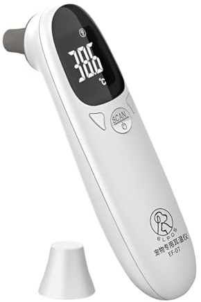 Hundöron temperaturmonitor, kontaktlös husdjurstermometer, örontermometer för hundar eller andra djur, bekväm och snabb ditt husdjurs temperatur med LED-display