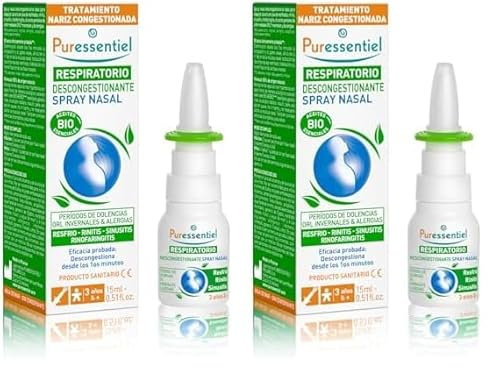 Puressentiel - Spray Nasal Décongestionnant aux Huiles Essentielles Propolis et Echinacée Bio - Pour nez bouché, irrité et qui coule - Rhume - Eau de mer -15ml (Lot de 2)
