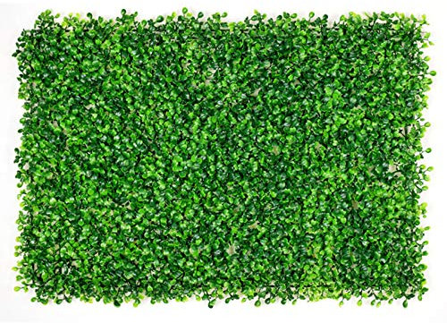 Künstliche Buchsbaumplatten Topiary Heckenpflanze 24 Stück Buchsbaumplatten Graswand Panel Sichtschutz UV Schutz für Außen, Innen, Gartenzaun, Hinterhof