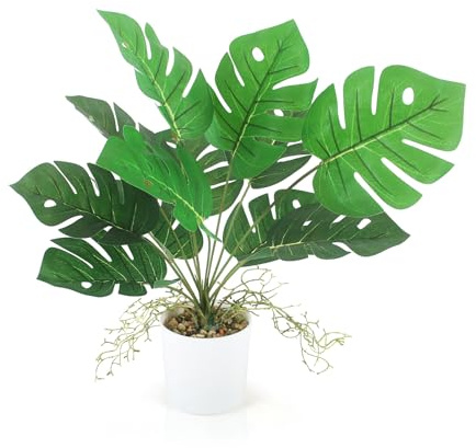 INSANYJ Kunstpflanze Deko: Künstliche Pflanzen mit Töpfen, Fake Pflanzen Monstera für Badezimmer Wohnzimmer Schlafzimmer Zimmer Deko Aesthetic