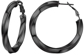 PROSTEEL Creolen Ohrstecker für Damen, Edelstahl Verdreht Hoop Ohrringe 30mm 40mm 60mm 80mm,Trendiger Ohrschmuck Frauen