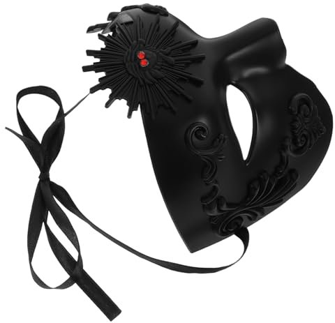Luxshiny Masque De Carnaval Noir Pour Et Femmes Demi-visage Pour Costumées Et De Carnaval Accessoire Élégant Et Avec Bande Élastique Ajustable