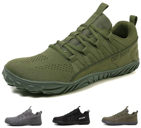 Unisex barfotaskor med bred tåbox, noll droppdesign, vattenskor for promenader, vandring och markaktiviteter(Green,42 EU)