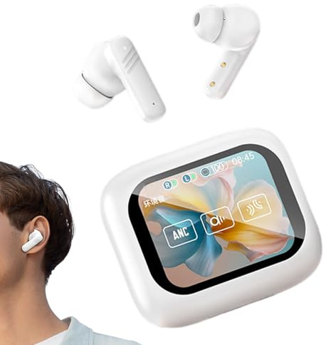 Nhujevkom Écouteurs sans Fil - Casque Intra-Auriculaire Léger - Réduction de Bruit Contrôle Tactile Boîtier de Chargement Autonomie Prolongée - pour Voyage Maison Sport Téléphone Navette
