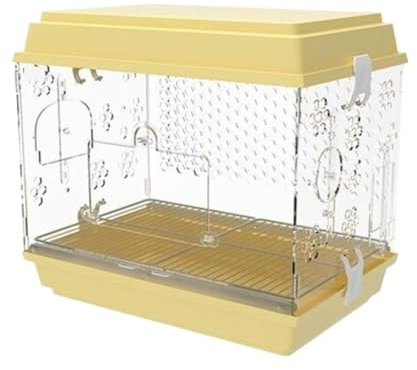 Fågelbur Undulat Fågelbur For Papegojor I Akryl For Inomhus- Och Utomhusbruk, Papegojparakiter, Turtelduvor Fågelvolier Djurbur(Yellow)