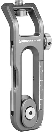 KONDOR BLUE | Hybrid Bracket for Hollywood Handle | NATO Rail and Pro Battery Plate Compatible, 50mm Sliding Range, Built-in 4mm and 1.5mm Tools, Reversible, Lightweight Aluminum | Space Gray