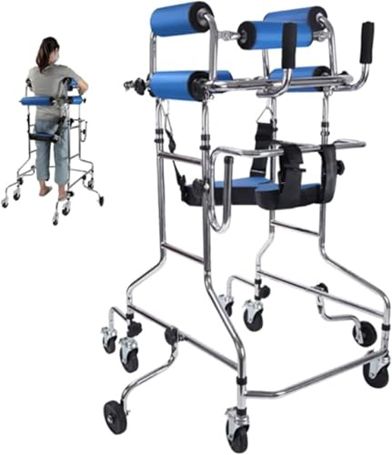 Bärbar rullator för vuxna, justerbar rehabiliteringsställning med 8 hjul, lättviktsrullator, medicinsk rollator för äldre och funktionshindrade