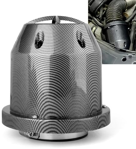 Catekro Sportluftfilter Auto 76mm Kegelförmiger Luftfilter Universelle | Hochleistungsluftfilter Einlass Lufteinlass Rundkegel Luftfilter Reiniger Kegelfilter für Racing Sport Auto Schwarz