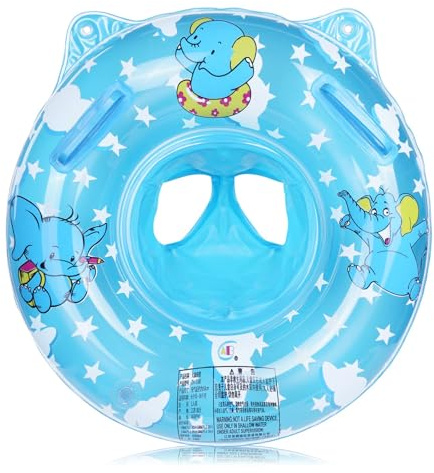 Flintronic Simring för baby, simhjälpmedel, leksaker, justerbar uppblåsbar simstol för baby, simring för barn, 6 månader till 3 år (elefant)